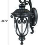 Naples Italianate Wall Light with Seeded Glass and Aluminum Frame