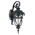 Naples Italianate Wall Light with Seeded Glass and Aluminum Frame