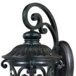 Naples Italianate Wall Light with Seeded Glass and Aluminum Frame
