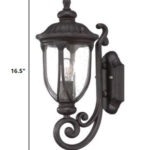 Black Traditional Cast Aluminum Glass Lantern Wall Light