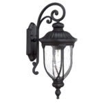 XL Matte Black Traditional Cast Aluminum Glass Lantern Sconce 7 XL Matte Black Traditional Cast Aluminum Glass Lantern Sconce