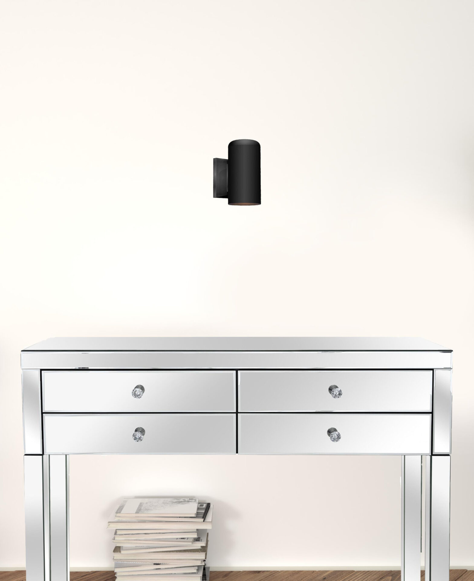 Minimalist Matte Black Wall Sconce with Cylindrical Design 2 Minimalist Matte Black Wall Sconce with Cylindrical Design - Image 2