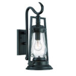 Matte Black Traditional Oil Lamp Wall Light with Glass Globe 7 Matte Black Traditional Oil Lamp Wall Light with Glass Globe