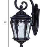 Stratford Traditional Bronze Wall Light with Hammered Water Glass and Bottom Scroll