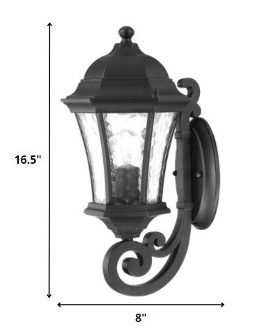 Matte Black Traditional Tapered Lantern Wall Light 5 Matte Black Traditional Tapered Lantern Wall Light - Image 5