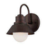 Bronze Modern Outdoor Wall Light with Frosted Glass Shade 7 Bronze Modern Outdoor Wall Light with Frosted Glass Shade