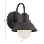 Matte Black Outdoor Modern Wall Light with Frosted Glass Shade