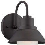 Matte Black Outdoor Modern Wall Light with Frosted Glass Shade