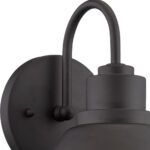 Matte Black Outdoor Modern Wall Light with Frosted Glass Shade