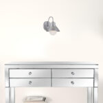 Brushed Silver Outdoor Wall Light with Frosted Glass Shade