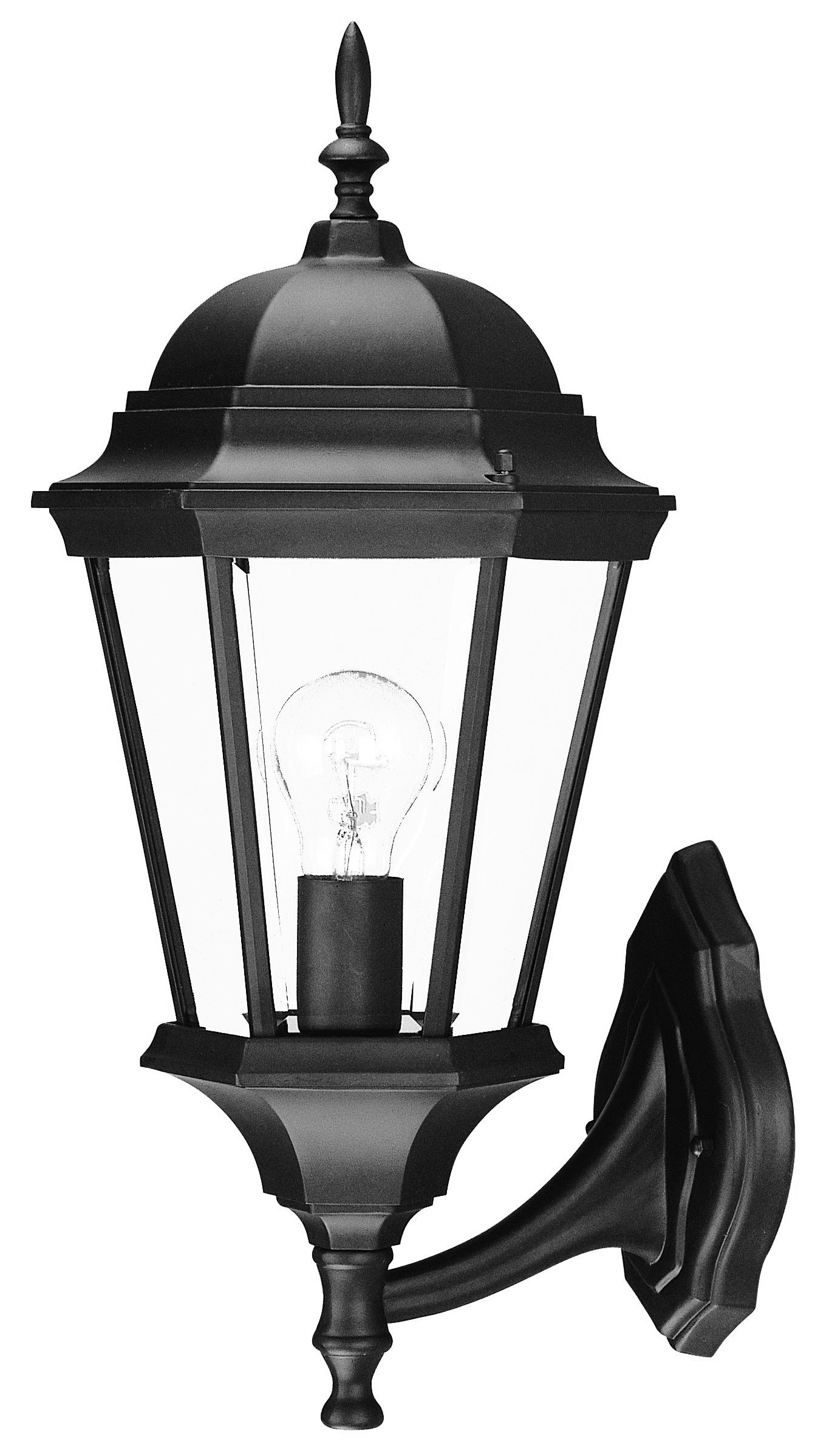 Matte Black Swing Arm Lantern with Clear Glass Panels 6 Matte Black Swing Arm Lantern with Clear Glass Panels