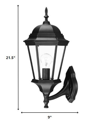 Matte Black Swing Arm Lantern with Clear Glass Panels 5 Matte Black Swing Arm Lantern with Clear Glass Panels - Image 5