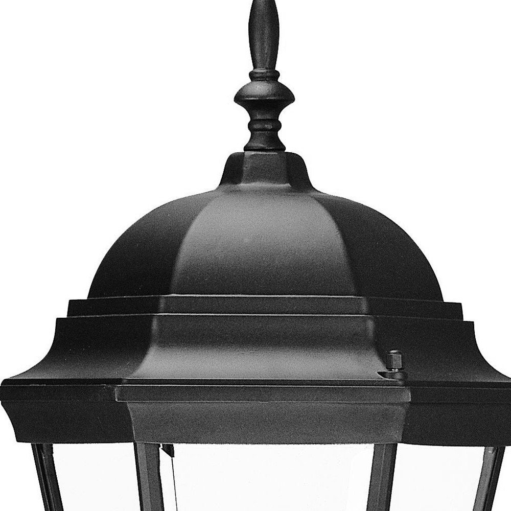 Matte Black Swing Arm Lantern with Clear Glass Panels 4 Matte Black Swing Arm Lantern with Clear Glass Panels - Image 4
