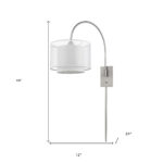 Brella Modern Brushed Nickel Wall Lamp With Two-Tier Shade 8 Brella Modern Brushed Nickel Wall Lamp With Two-Tier Shade