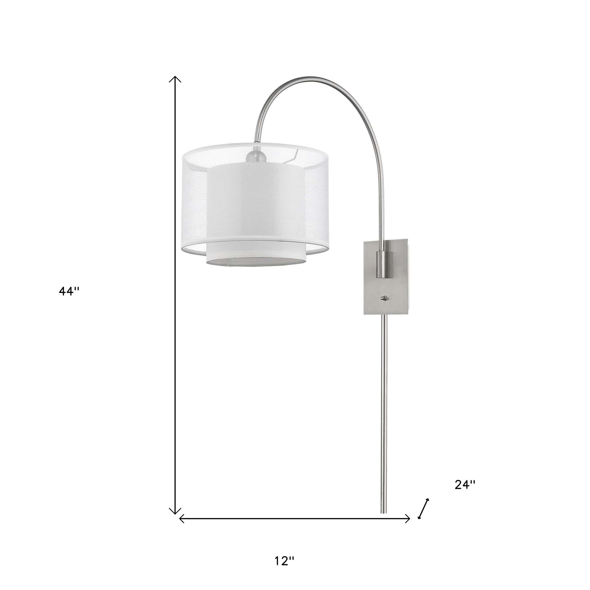 Brella Modern Brushed Nickel Wall Lamp With Two-Tier Shade 8 Brella Modern Brushed Nickel Wall Lamp With Two-Tier Shade