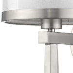 White and Silver Wall Sconce with Fabric Shade