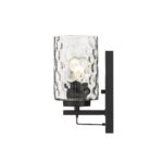 Black Metal Pebbled Glass Wall Sconce, Modern Matte Finish
