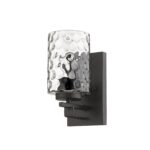Bronze Metal and Pebbled Glass Modern Wall Sconce 7 Bronze Metal and Pebbled Glass Modern Wall Sconce