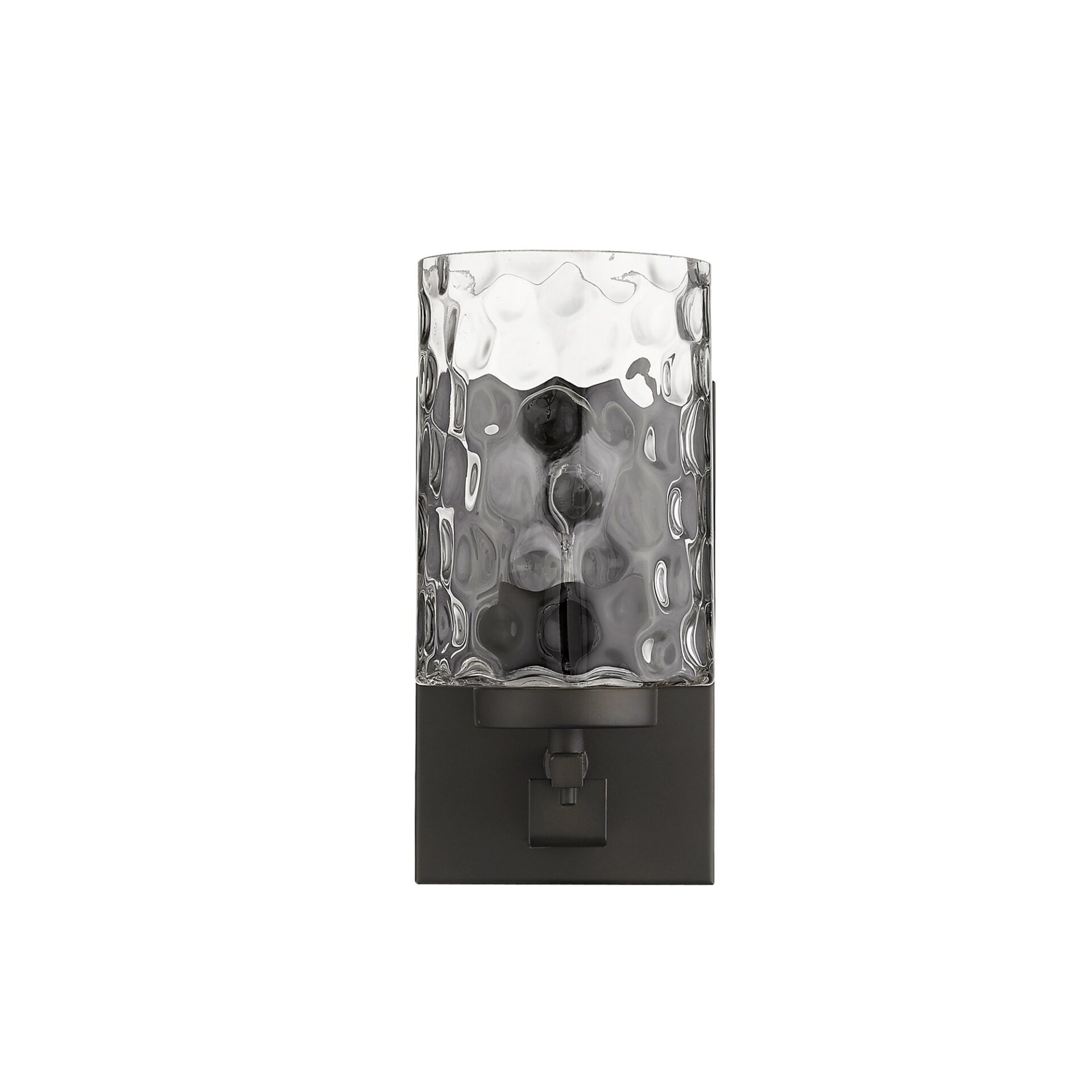 Bronze Metal and Pebbled Glass Modern Wall Sconce 3 Bronze Metal and Pebbled Glass Modern Wall Sconce - Image 3