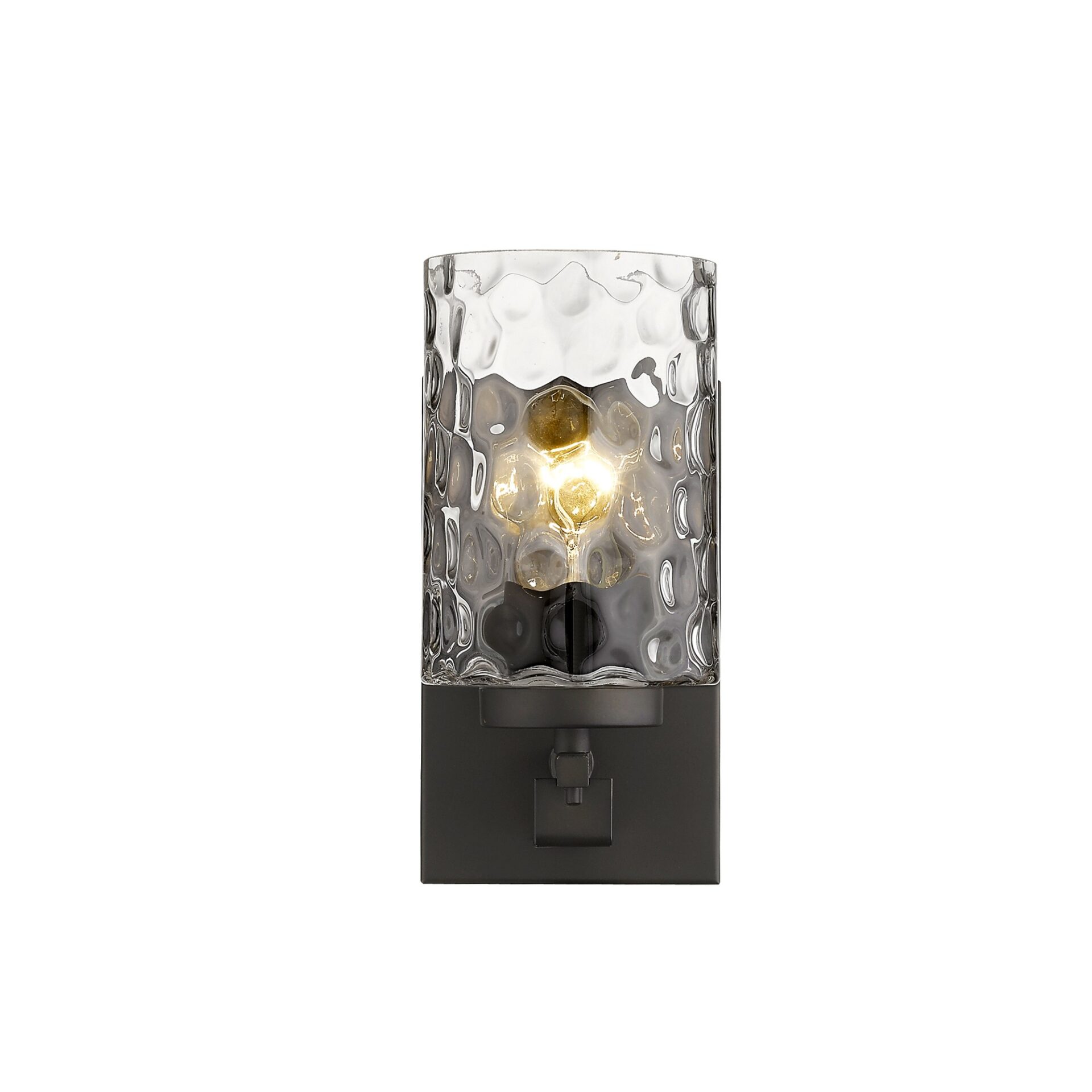 Bronze Metal and Pebbled Glass Modern Wall Sconce 4 Bronze Metal and Pebbled Glass Modern Wall Sconce - Image 4