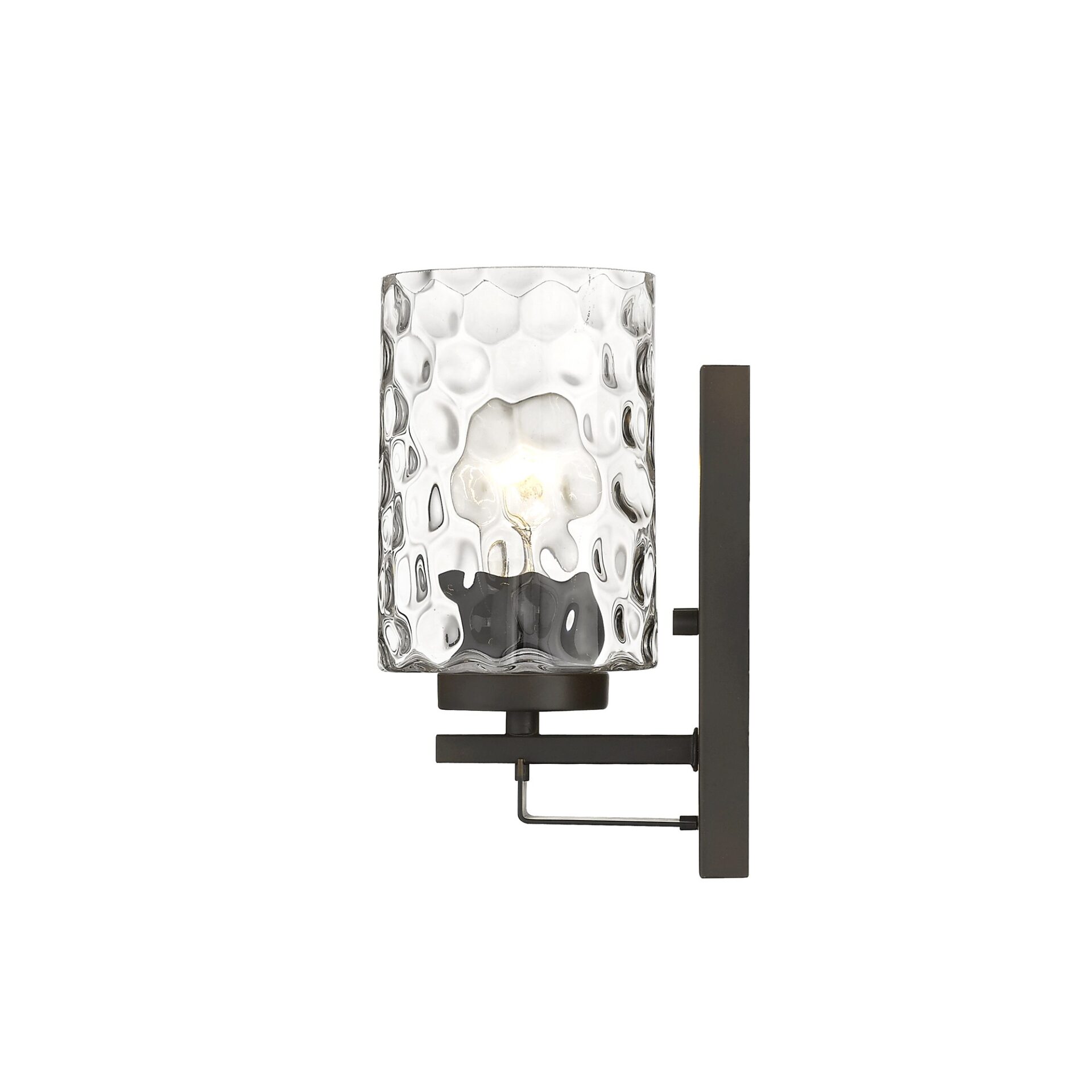 Bronze Metal and Pebbled Glass Modern Wall Sconce 5 Bronze Metal and Pebbled Glass Modern Wall Sconce - Image 5