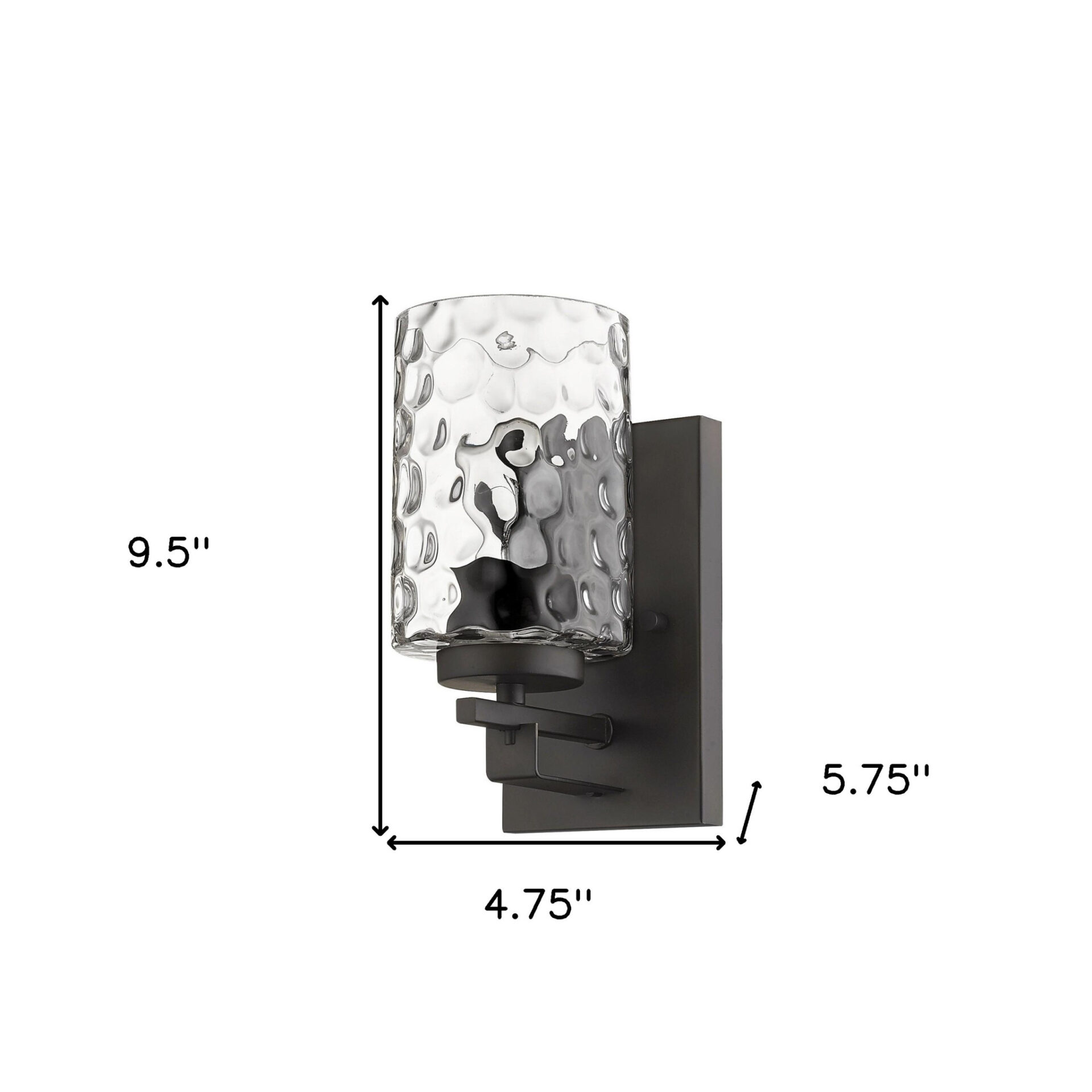 Bronze Metal and Pebbled Glass Modern Wall Sconce 6 Bronze Metal and Pebbled Glass Modern Wall Sconce - Image 6