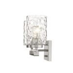 Silver Metal Pebbled Glass Two-Light Wall Sconce, Modern Finish