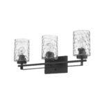 Livvy Modern Matte Black 3-Light Vanity with Optic Glass