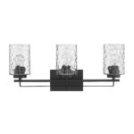 Livvy Modern Matte Black 3-Light Vanity with Optic Glass