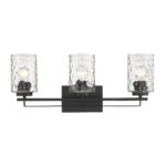 Livvy Modern Matte Black 3-Light Vanity with Optic Glass