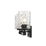 Livvy Modern Matte Black 3-Light Vanity with Optic Glass