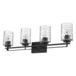Livvy 4-Light Matte Black Vanity with Optic Glass