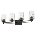 Livvy 4-Light Matte Black Vanity with Optic Glass