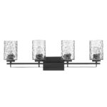 Livvy 4-Light Matte Black Vanity with Optic Glass