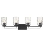 Livvy 4-Light Matte Black Vanity with Optic Glass