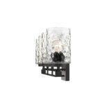 Livvy 4-Light Matte Black Vanity with Optic Glass