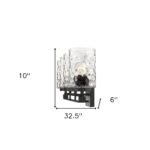 Livvy 4-Light Matte Black Vanity with Optic Glass