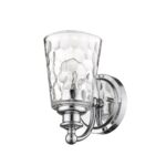 Silver Metal and Pebbled Glass Wall Sconce, Chrome Finish 7 Silver Metal and Pebbled Glass Wall Sconce, Chrome Finish