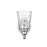Silver Metal and Pebbled Glass Wall Sconce, Chrome Finish 9 Silver Metal and Pebbled Glass Wall Sconce, Chrome Finish