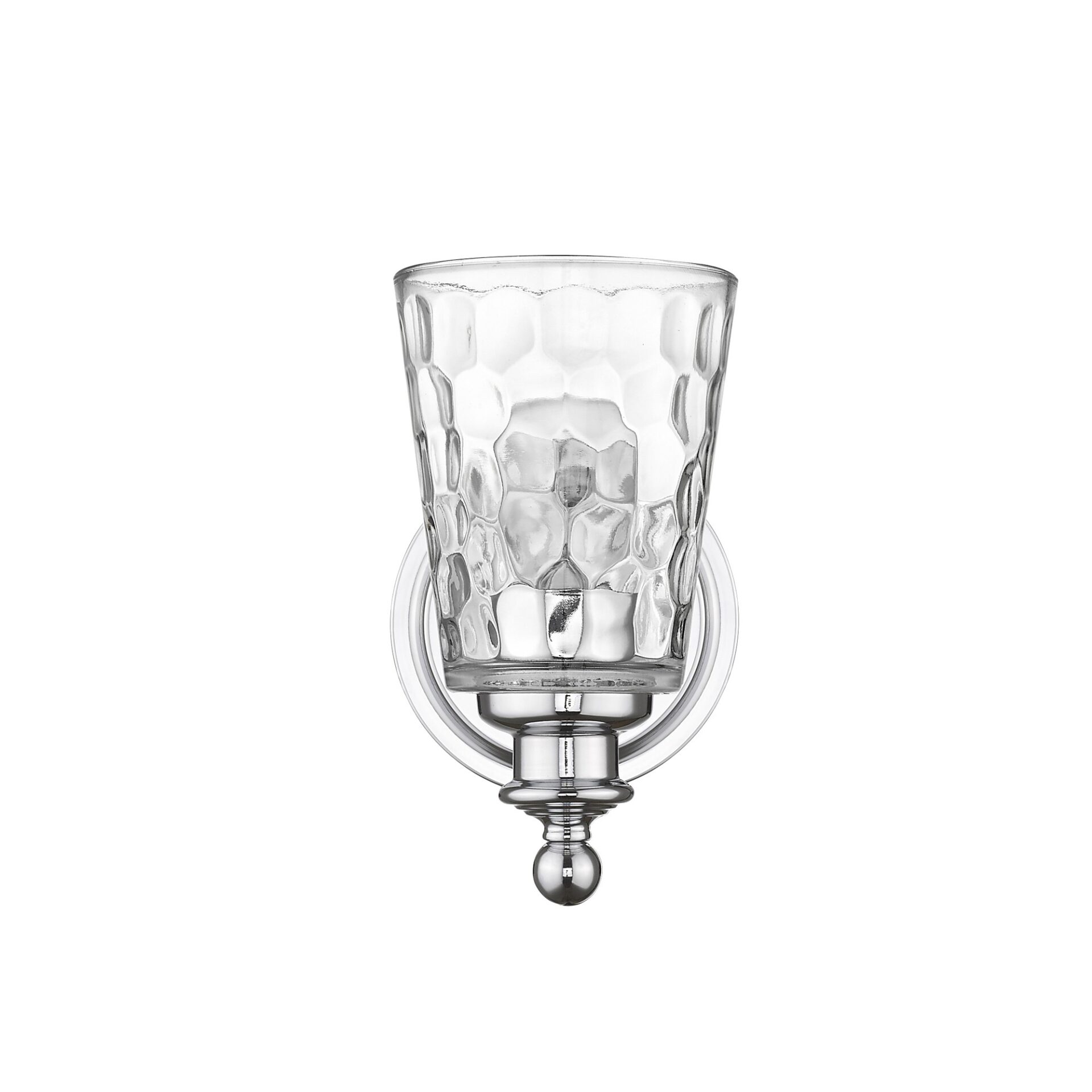 Silver Metal and Pebbled Glass Wall Sconce, Chrome Finish 3 Silver Metal and Pebbled Glass Wall Sconce, Chrome Finish - Image 3