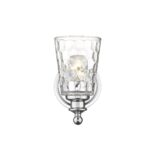 Silver Metal and Pebbled Glass Wall Sconce, Chrome Finish 10 Silver Metal and Pebbled Glass Wall Sconce, Chrome Finish
