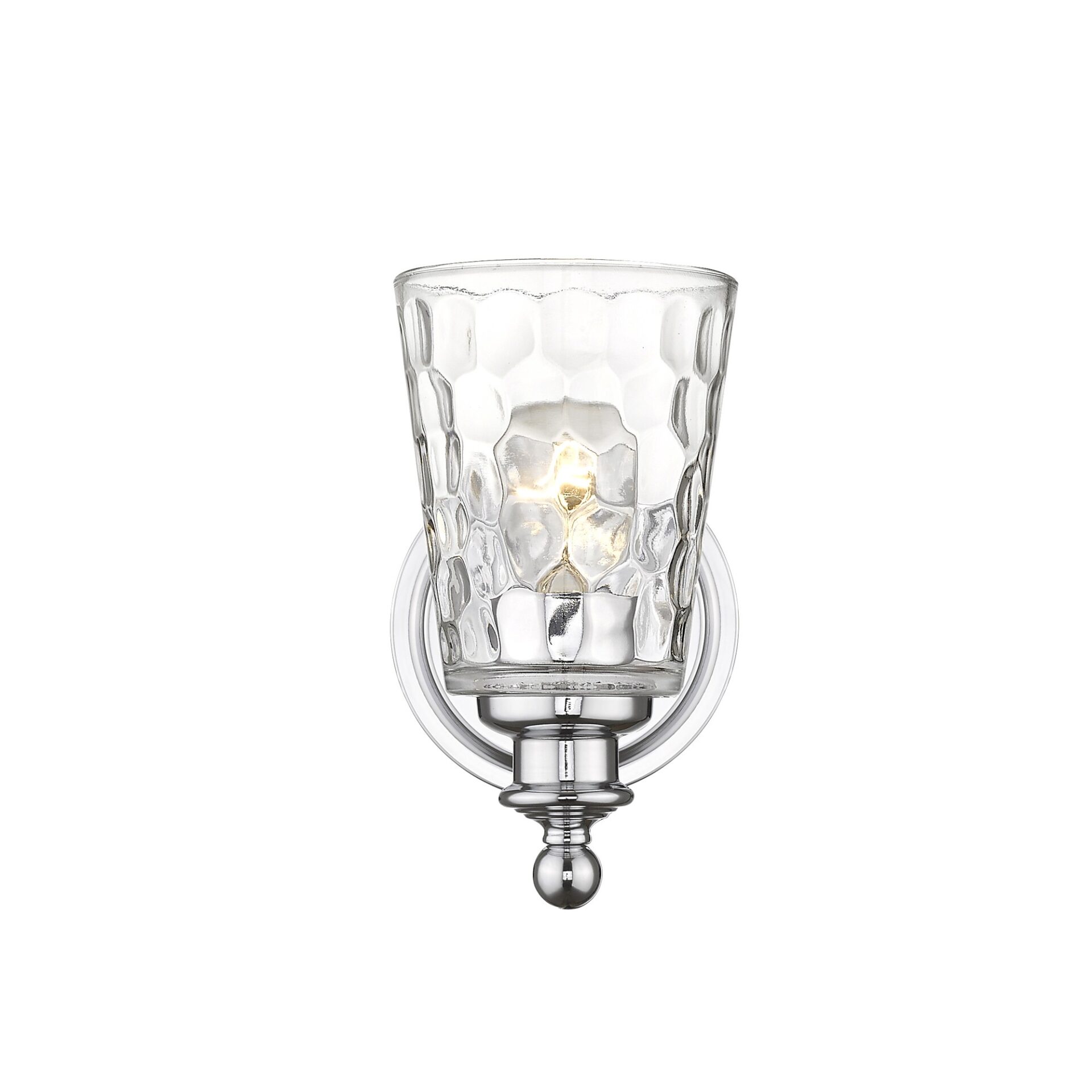 Silver Metal and Pebbled Glass Wall Sconce, Chrome Finish 4 Silver Metal and Pebbled Glass Wall Sconce, Chrome Finish - Image 4