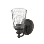 Bronze Metal Wall Sconce with Pebbled Glass Shade 7 Bronze Metal Wall Sconce with Pebbled Glass Shade