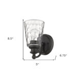 Bronze Metal Wall Sconce with Pebbled Glass Shade 12 Bronze Metal Wall Sconce with Pebbled Glass Shade