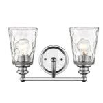 Silver Metal Pebbled Glass Two-Light Wall Sconce 11 Silver Metal Pebbled Glass Two-Light Wall Sconce