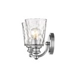 Silver Metal Pebbled Glass Two-Light Wall Sconce 7 Silver Metal Pebbled Glass Two-Light Wall Sconce