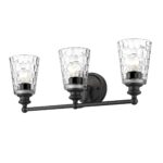 Mae 3-Light Matte Black Transitional Vanity with Clear Glass 7 Mae 3-Light Matte Black Transitional Vanity with Clear Glass