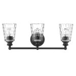 Mae 3-Light Matte Black Transitional Vanity with Clear Glass 8 Mae 3-Light Matte Black Transitional Vanity with Clear Glass