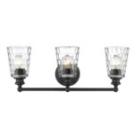Mae 3-Light Matte Black Transitional Vanity with Clear Glass 9 Mae 3-Light Matte Black Transitional Vanity with Clear Glass