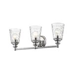 Mae 3-Light Chrome Vanity with Hand-Blown Clear Optic Glass 9 Mae 3-Light Chrome Vanity with Hand-Blown Clear Optic Glass